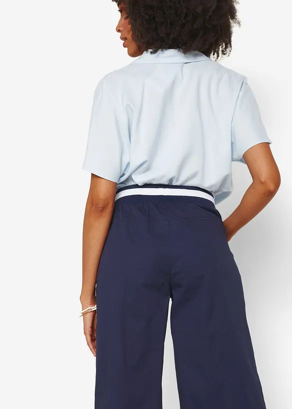 Kalhoty culotte s povrchovou úpravou ppertouch a pohodlným pasem, bonprix