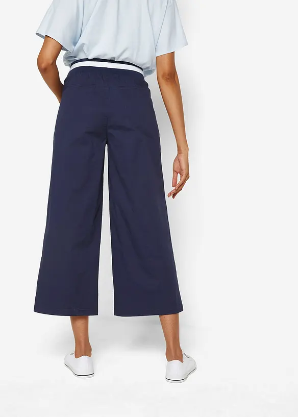 Kalhoty culotte s povrchovou úpravou ppertouch a pohodlným pasem, bonprix