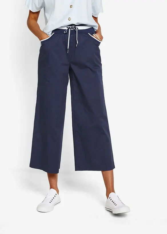 Kalhoty culotte s povrchovou úpravou ppertouch a pohodlným pasem, bonprix
