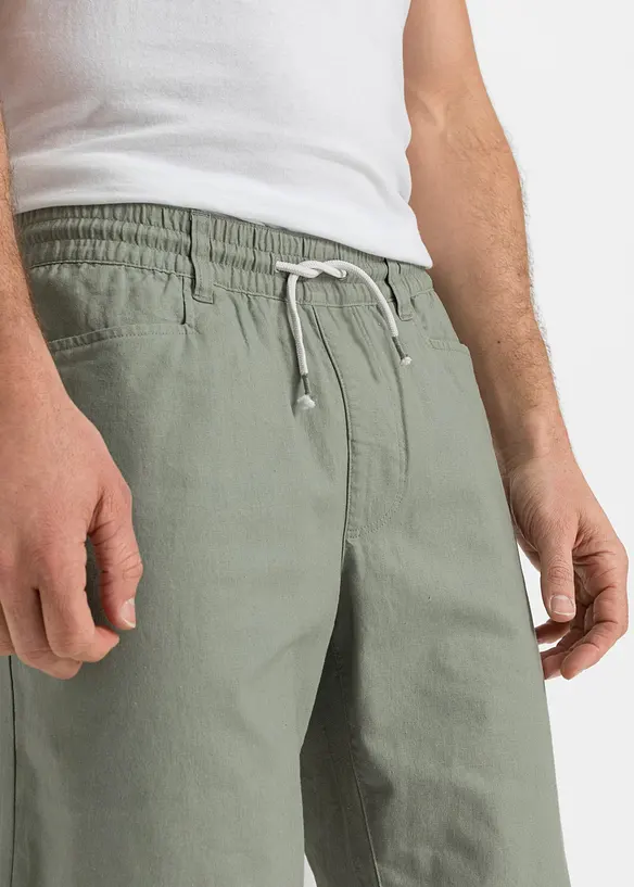 Bermudy bez zapínání, ze vzdušné směsi se lnem, Regular Fit, bonprix