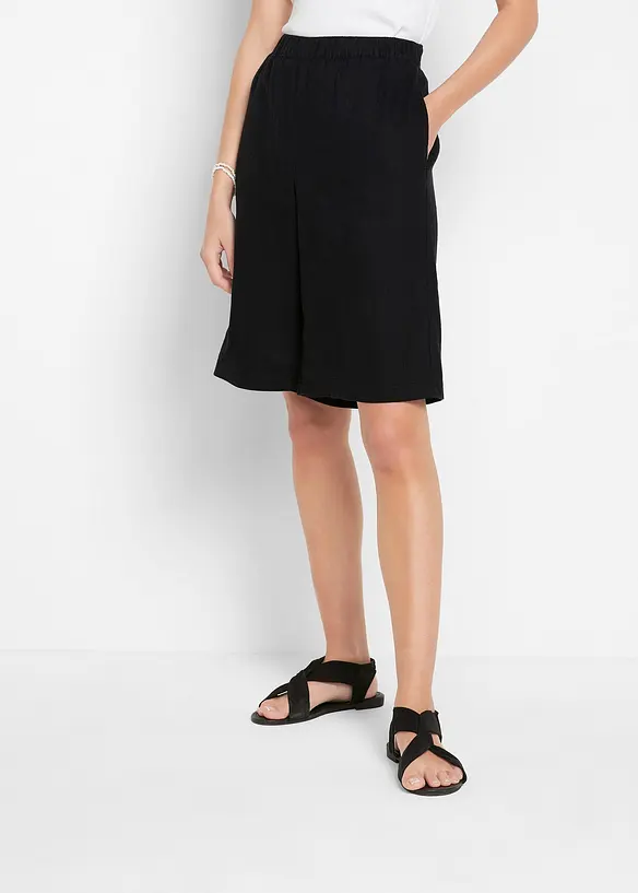 Bermudy ze směsi lnu a viskózy, High Waist, bonprix