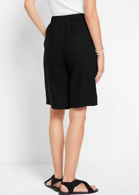 Bermudy ze směsi lnu a viskózy, High Waist, bonprix