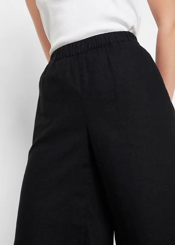 Bermudy ze směsi lnu a viskózy, High Waist, bonprix