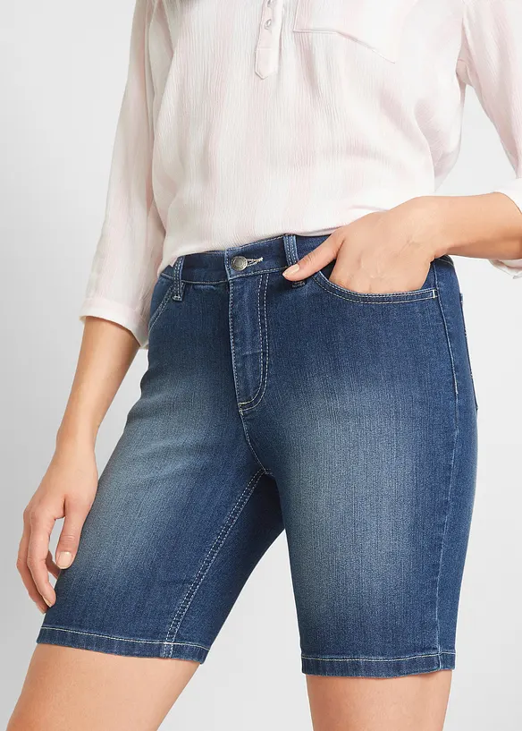 Džínové bermudy, Mid Waist, bonprix
