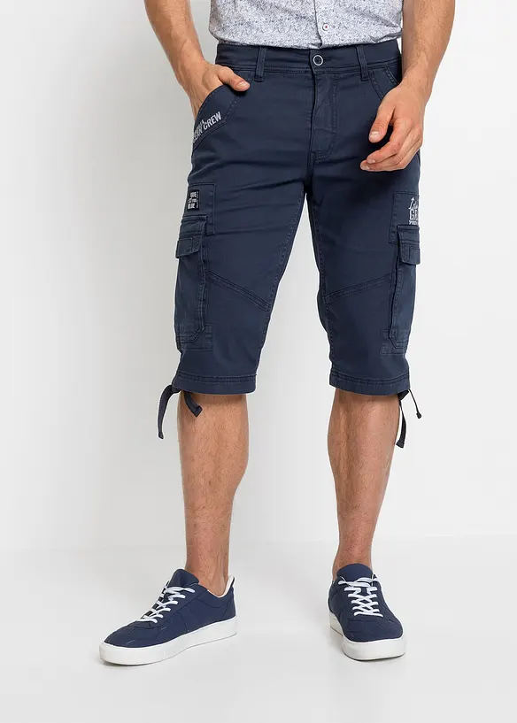 Dlouhé strečové bermudy s cargo kapsami, Regular Fit, bonprix