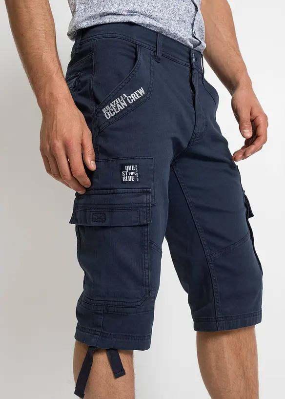Dlouhé strečové bermudy s cargo kapsami, Regular Fit, bonprix