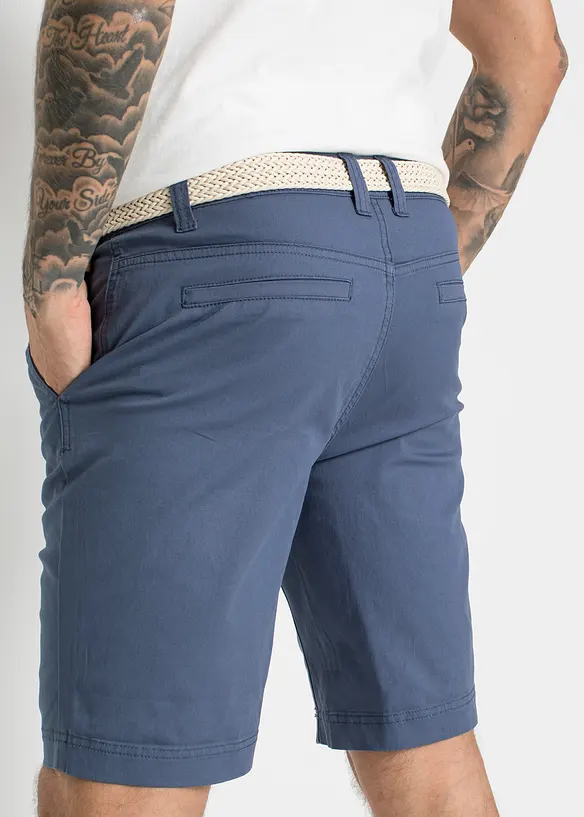 Strečové chino kalhoty s páskem, Regular Fit, bonprix