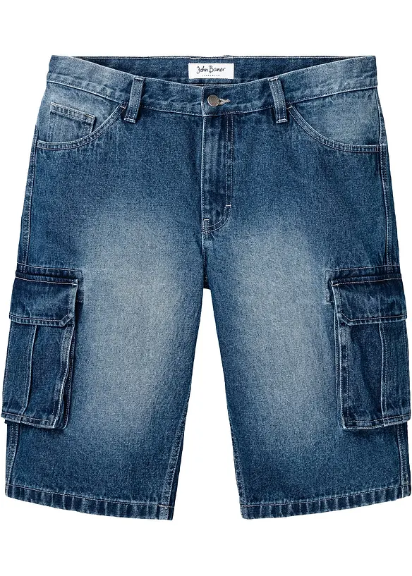 Dlouhé džínové cargo bermudy, Relaxed Fit, bonprix