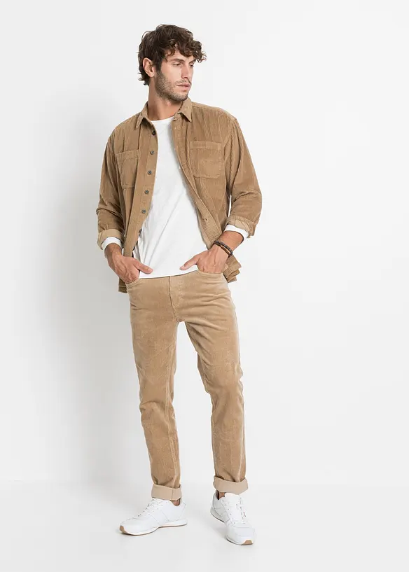 Strečové manšestrové kalhoty v pohodlném střihu, Slim Fit, bonprix