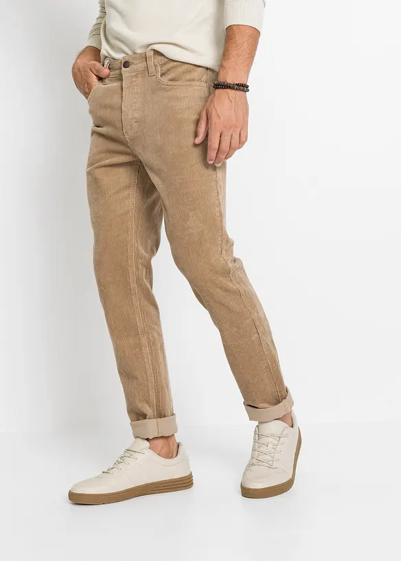 Strečové manšestrové kalhoty v pohodlném střihu, Slim Fit, bonprix