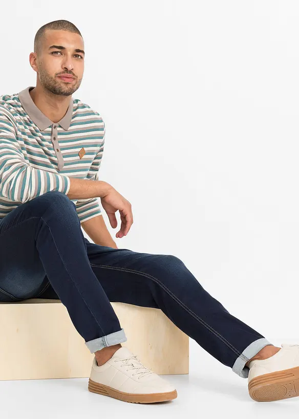 Džínové joggingové kalhoty s pohodlným pasem, Regular Fit Tapered, bonprix