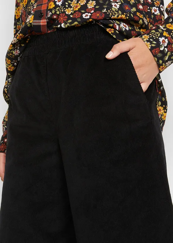 Manšestrové kalhoty s pohodlným pasem, High Waist, bonprix