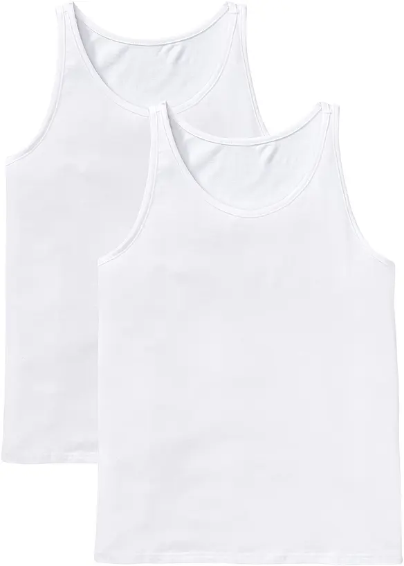 Nátělník (2 ks) s organickou bavlnou, bonprix