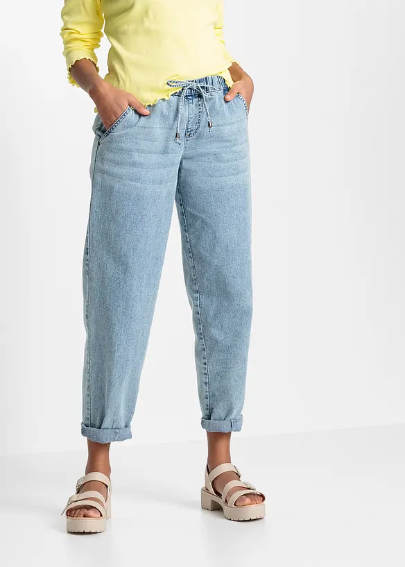 Džíny Barrel Mid Waist, pohodlný pas, bonprix