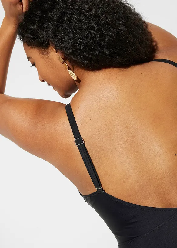 Jednodílné plavky s prostřihem a volány, bonprix