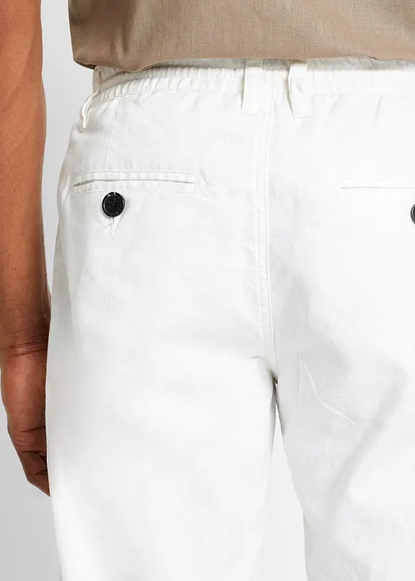 Kalhoty bez zapínání, ze vzdušné směsi se lnem, Relaxed Fit, Straight, bonprix