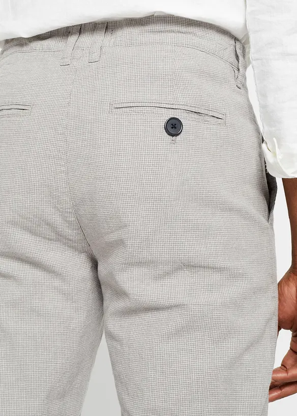 Chino kalhoty bez zapínání, sRegular Fit, se lnem, Straight, bonprix