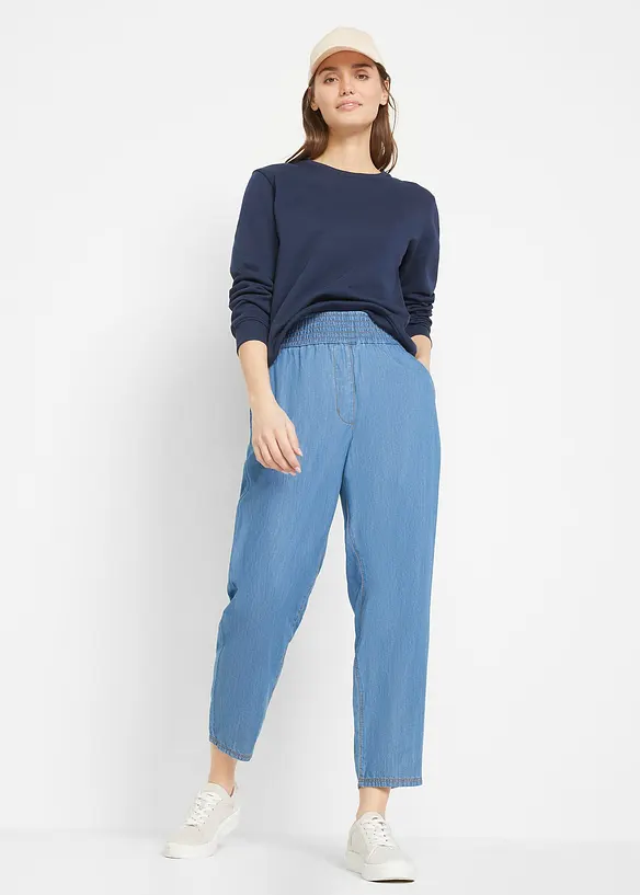 Džíny Mom, High Waist, organická bavlna, bonprix