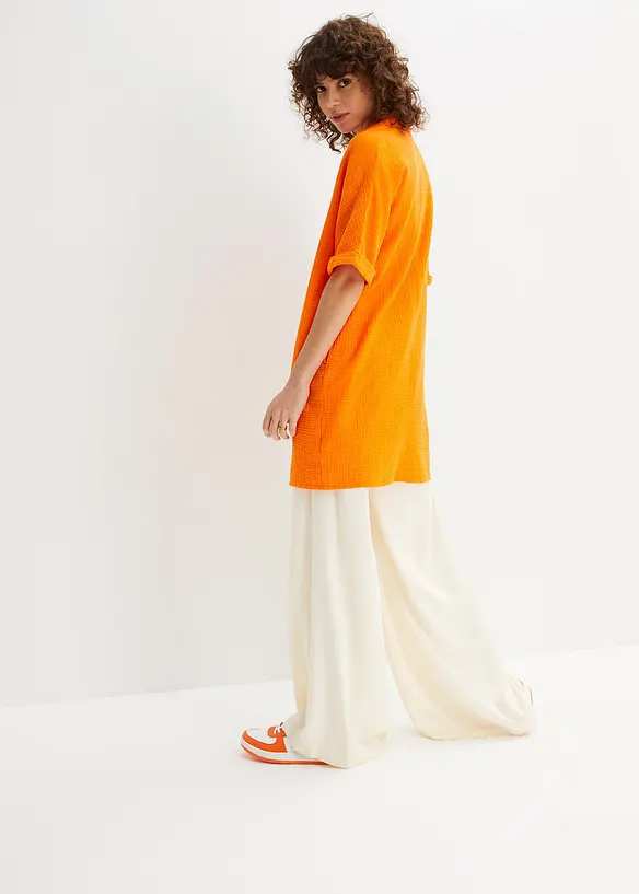 Dlouhá oversize halenka z bavlněného mušelínu, bonprix