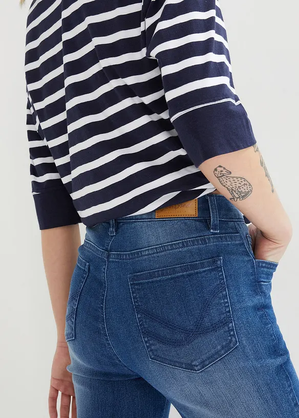 Slim Fit džíny Mid Waist, ke kolenům (2 ks v balení), bonprix