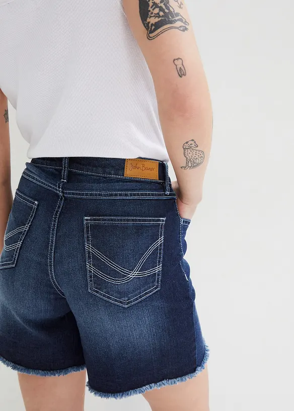 Strečové džínové šortky, Mid Waist, bonprix