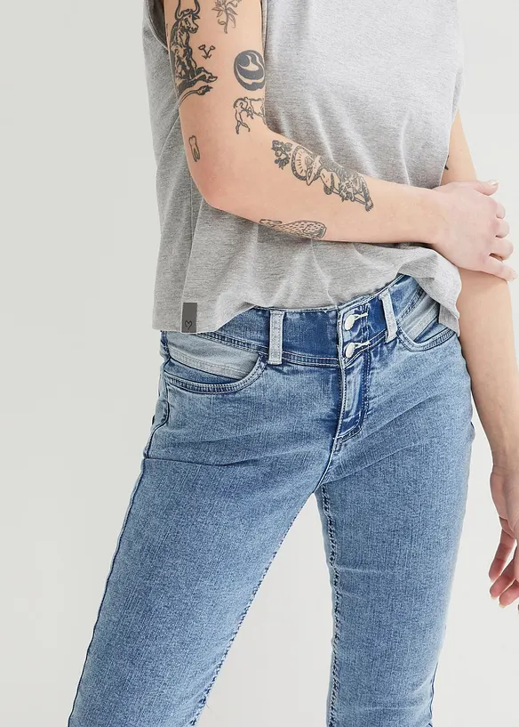 Skinny džíny Mid Waist, pod kolena, strečové, bonprix