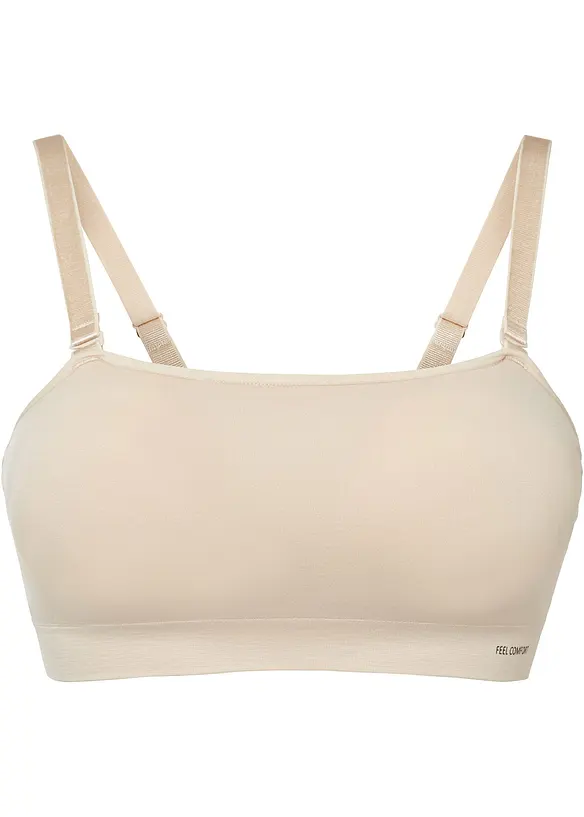 Bandážová vatovaná bezešvá podprsenka Feel Comfort s odnímatelnými ramínky, bonprix