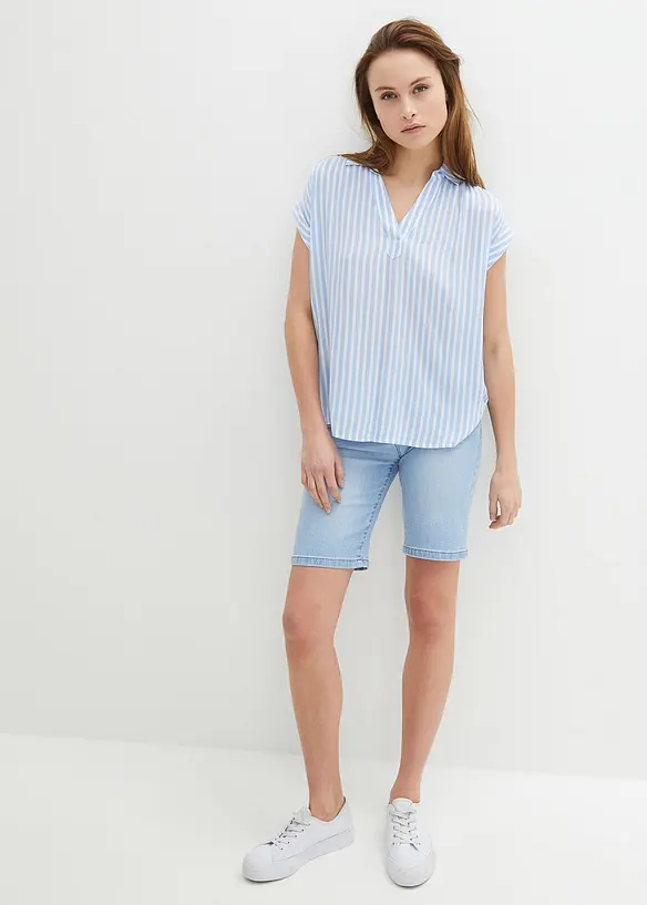 Halenka s krátkým rukávem, ze splývavé viskózy, bonprix