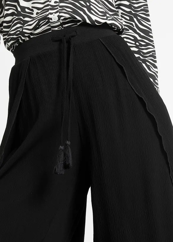 Kalhoty z materiálu se zmačkanou strukturou, bonprix