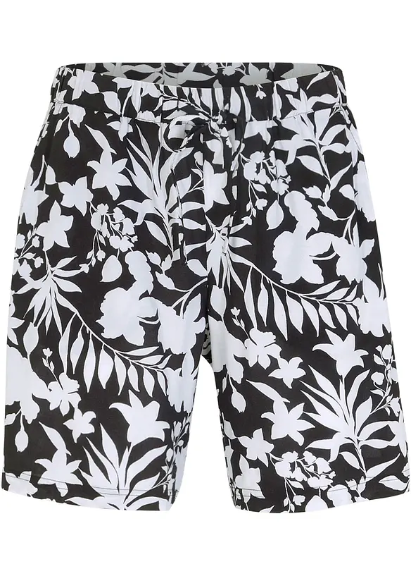 Široké viskózové šortky s pohodlným pasem, High Waist, bonprix