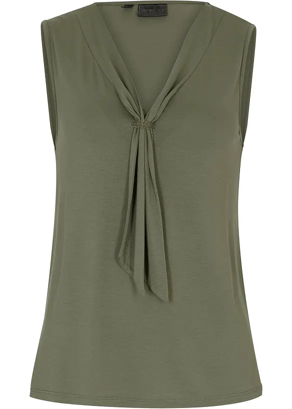 Pěkný top s mašlí u výstřihu, bonprix