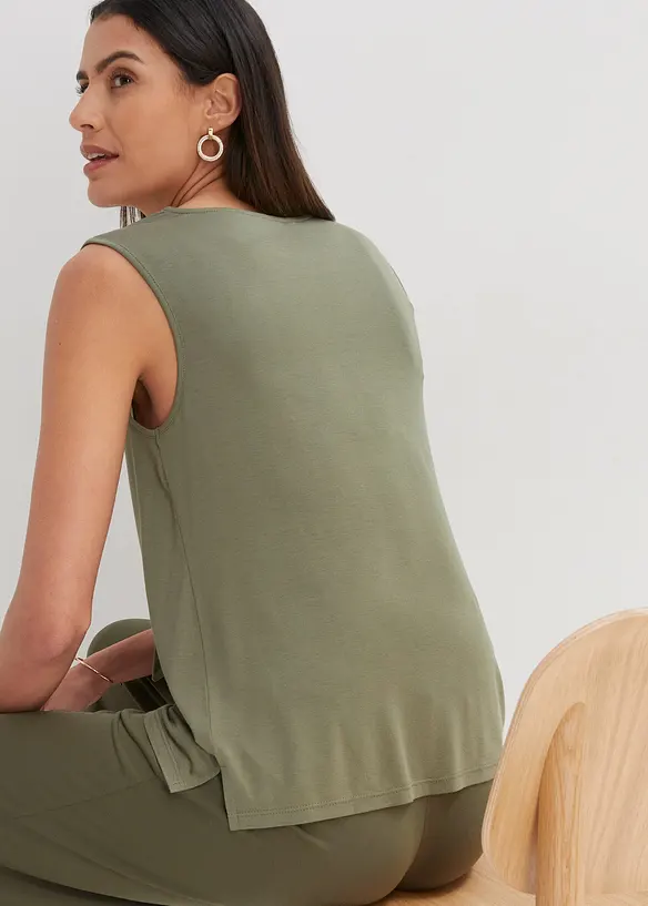 Pěkný top s mašlí u výstřihu, bonprix