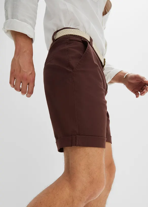 Strečové chino kalhoty s páskem, Regular Fit, bonprix