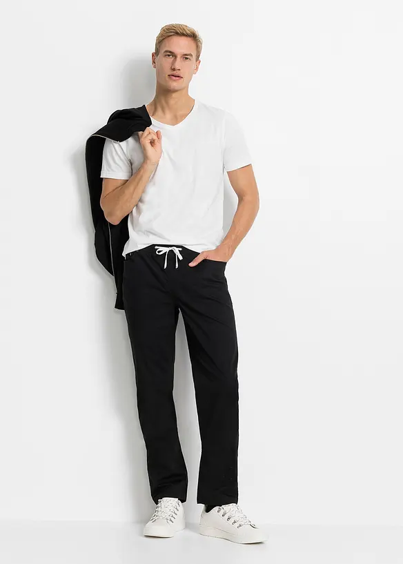 Strečové kalhoty bez zapínání, Regular Fit, Straight, bonprix