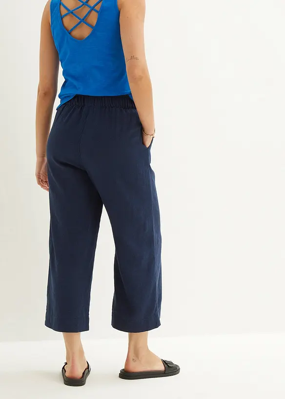 Lněné kalhoty Culotte, délka po lýtka, bonprix