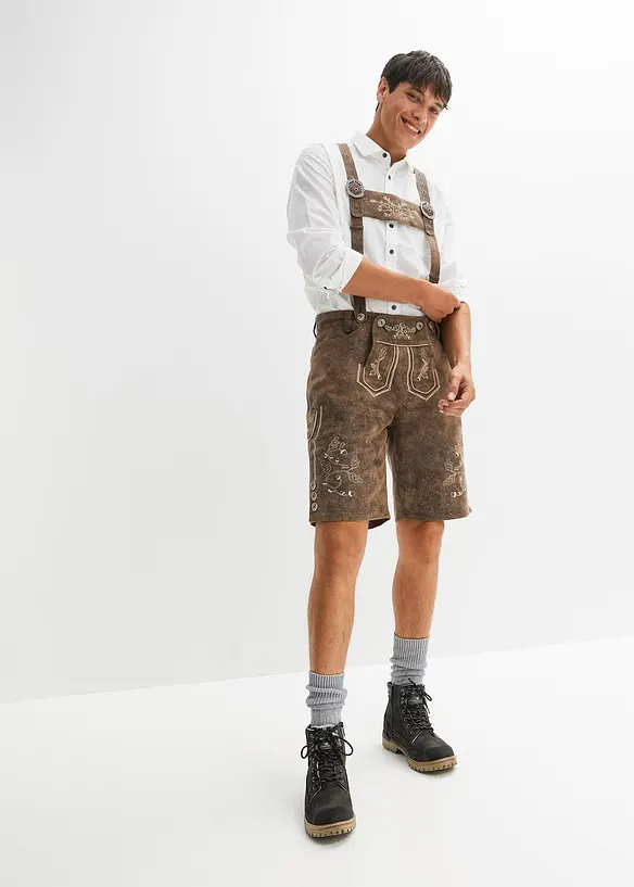 Krojové bermudy z umělé kůže, bonprix