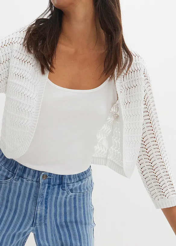 Bolerko s háčkovaným vzhledem, polodlouhý rukáv, bonprix