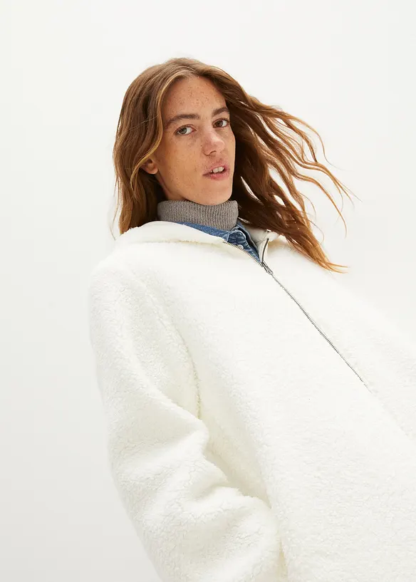 Bunda z plyšového flísu, s postranními rozparky, bonprix