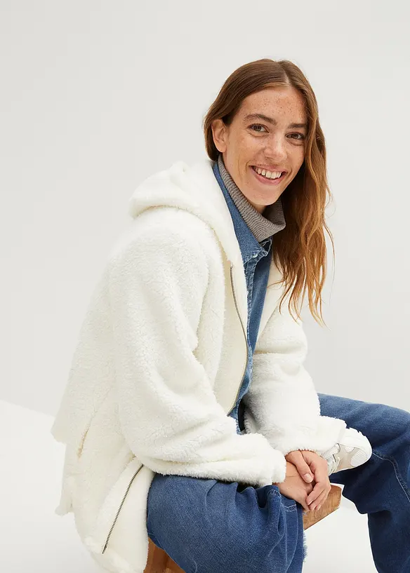 Bunda z plyšového flísu, s postranními rozparky, bonprix