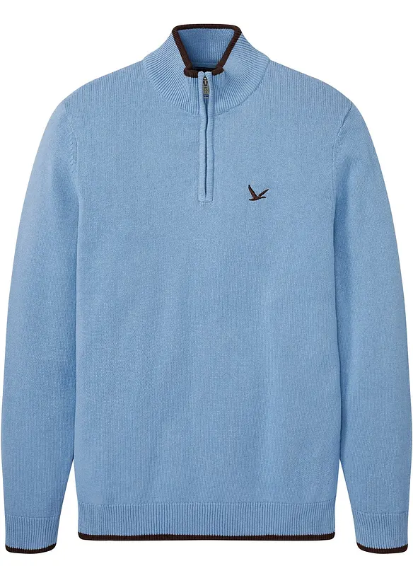 Svetr s límcem na zip s recyklovanou bavlnou, bonprix