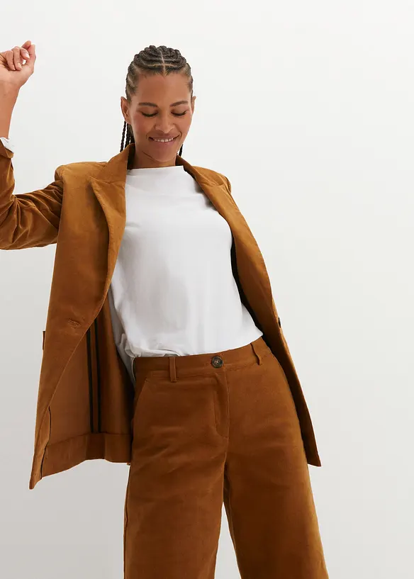 Manšestrové kalhoty z organické bavlny se strečem, bonprix