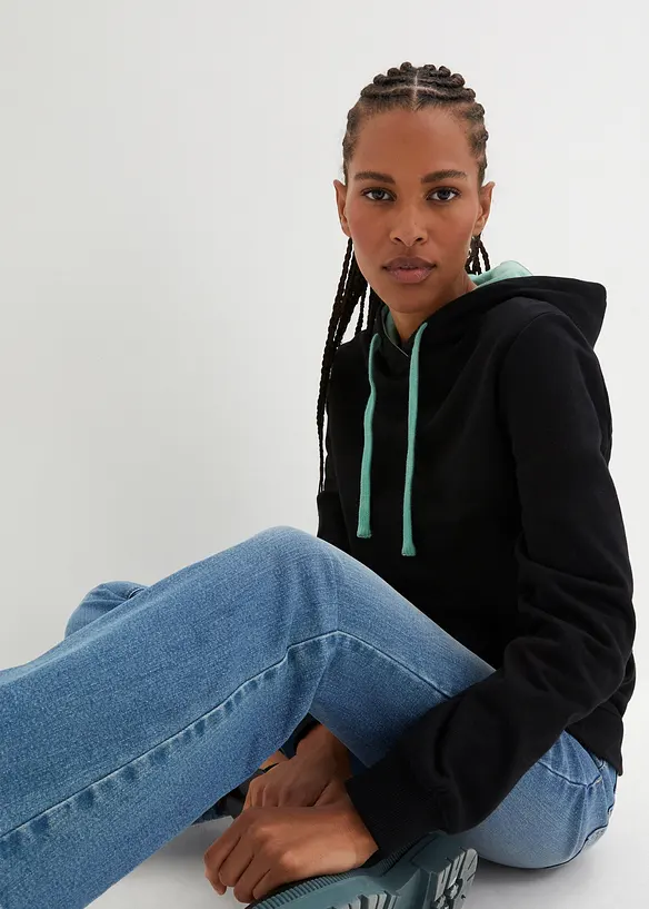 Mikina s kapucí, z čisté organické bavlny, bonprix