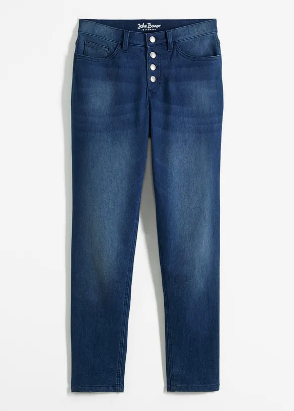 Termo džíny s hebkou vnitřní stranou, Boyfriend, Mid Waist, bonprix