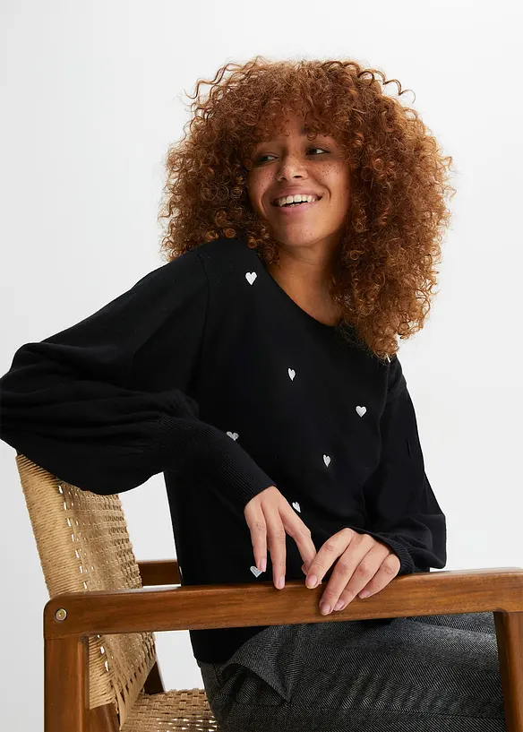 Svetr z jemné pleteniny z viskózové směsi, bonprix