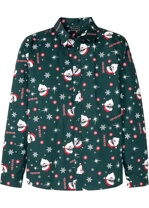 Košile Slim Fit s vánočním motivem, dlouhý rukáv, bonprix