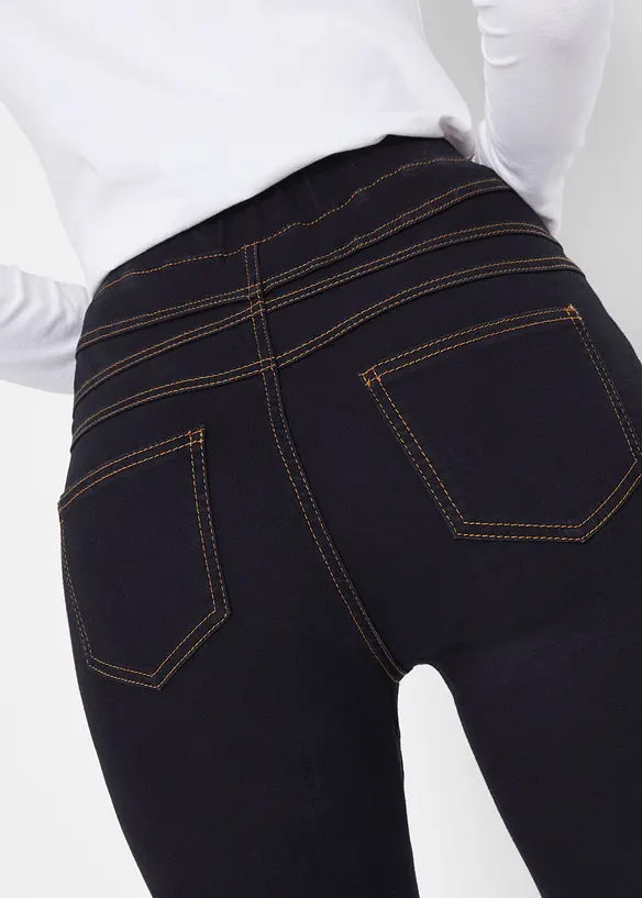High Waist jeggings, ealstické, s termo funkcí, pohodlná pasovka, bonprix