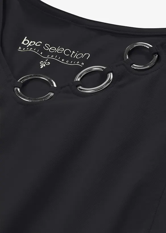 Triko s dlouhým rukávem a kroužky, bonprix