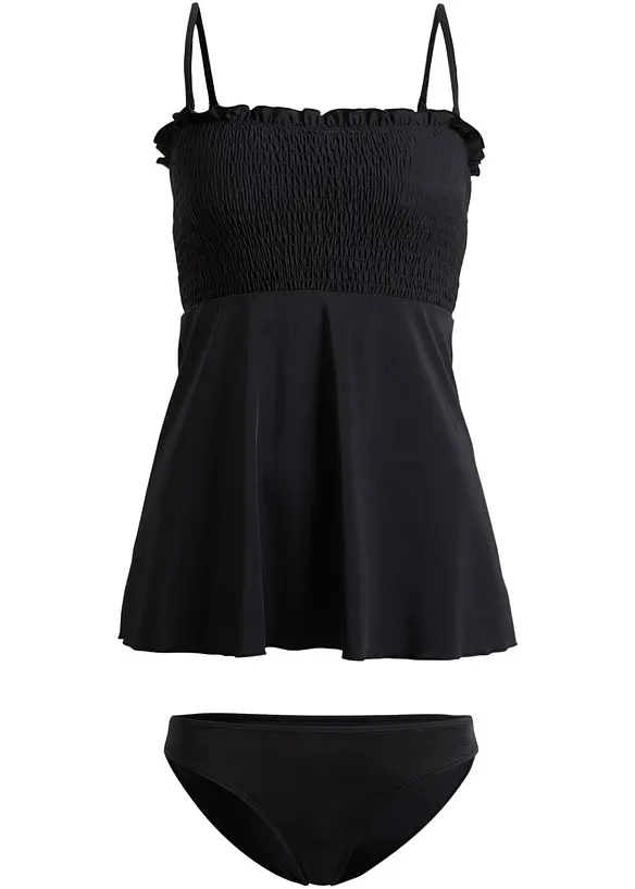 Žabičkované bandeau tankiny (2dílná souprava), bonprix