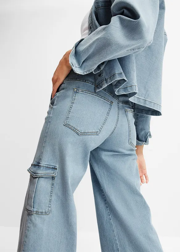 Extra široké cargo džíny, Mid Waist, bonprix
