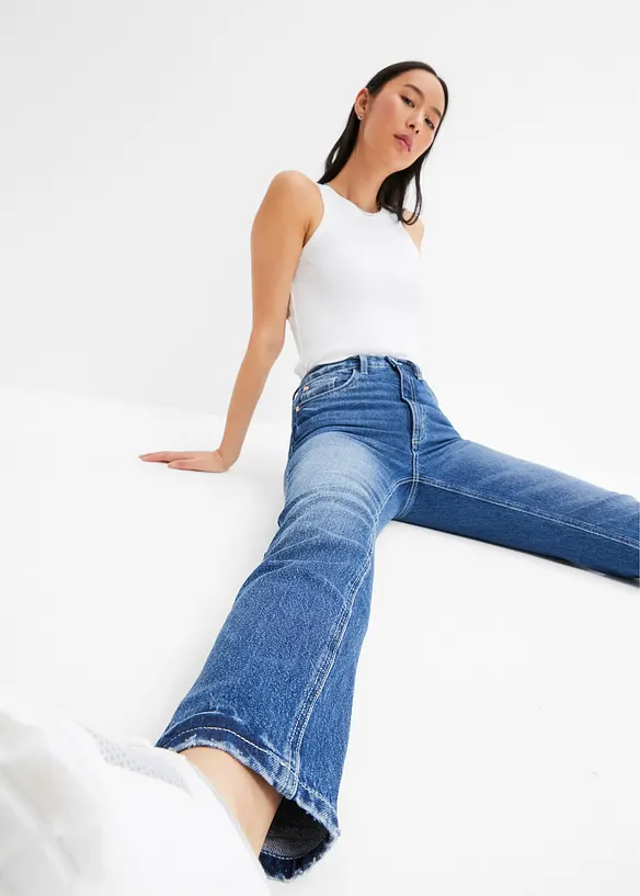 Straight džíny High Waist, malý podíl streče, bonprix